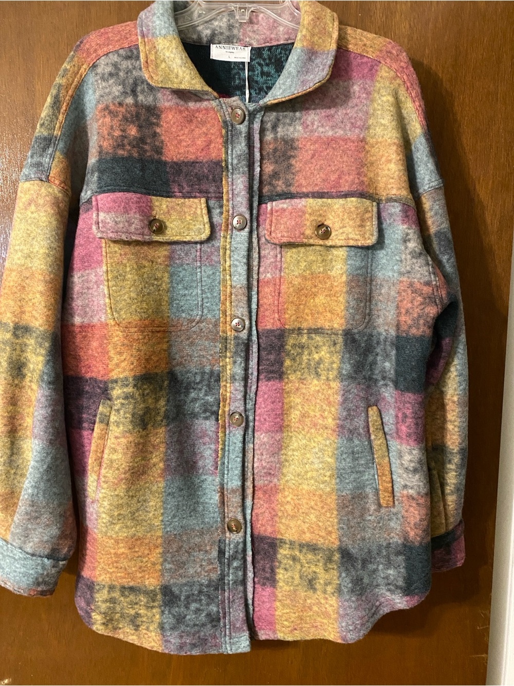 NWT Anniewear Multicolor Plaid Shacket Jacket - Picture 5 of 6